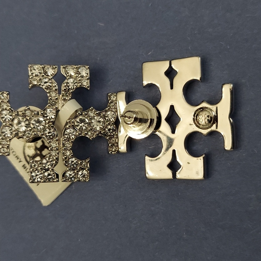 Tory Burch Pave Classic Stud Earrings - Picture 3 of 6